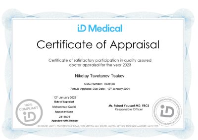Nikolay Tsakov Certificates