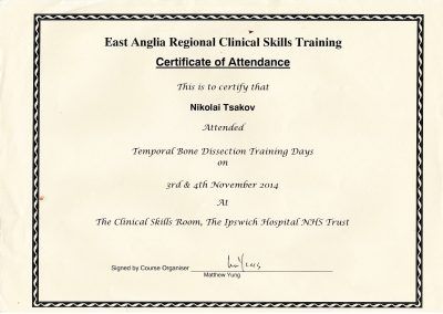 Nikolay Tsakov Certificates