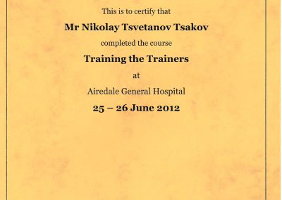 Nikolay Tsakov Certificates
