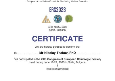 Nikolay Tsakov Certificates
